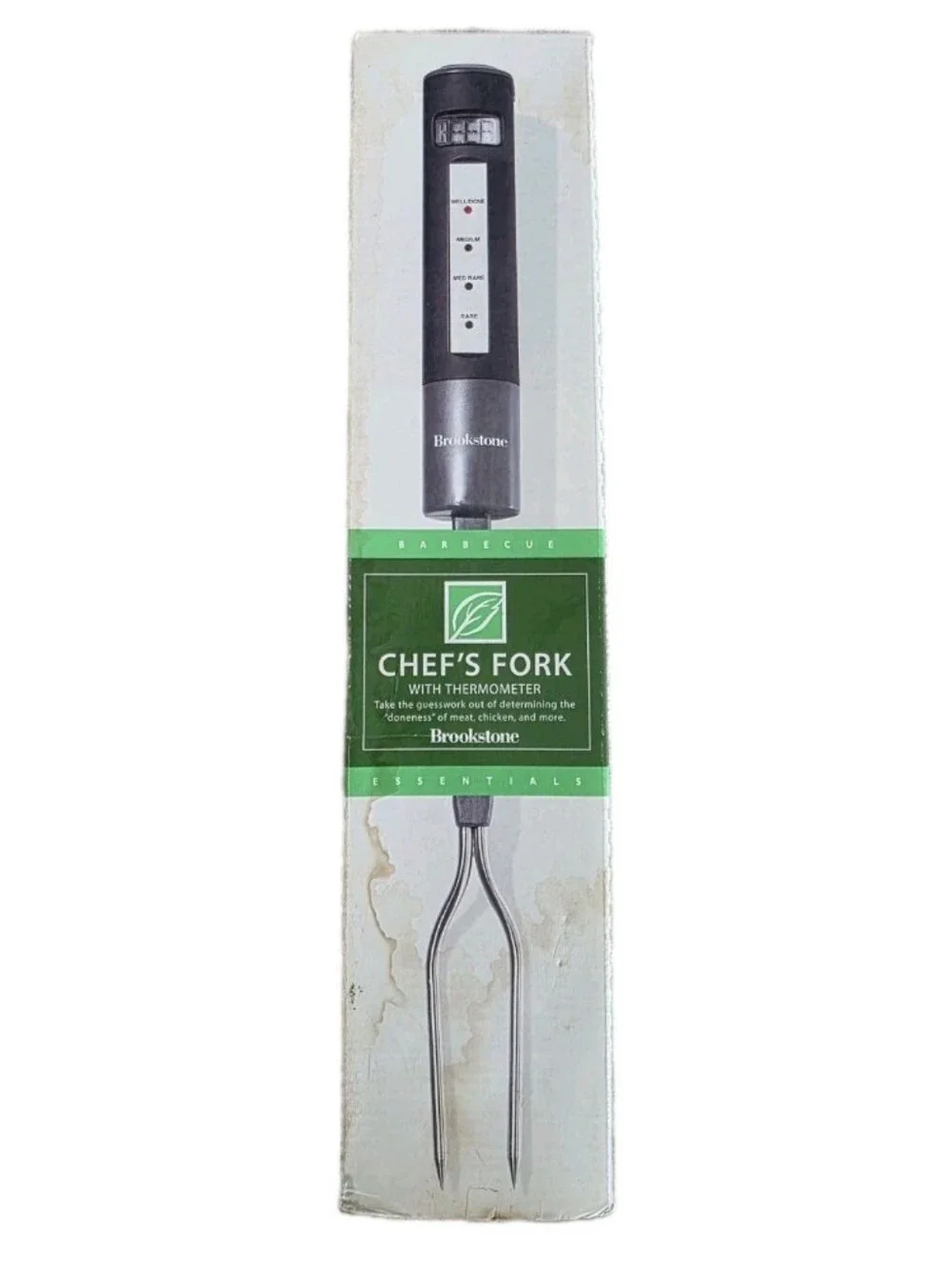 Brookstone Chef's Fork Digital Grill Thermometer Meat Stainless Steel Fork Cook